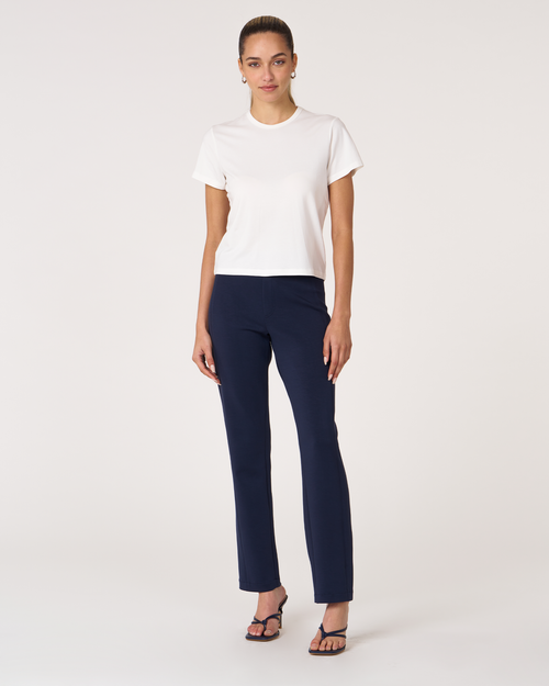 Rebody Active Rebody Essentials Short Sleeve Crop Tee In White