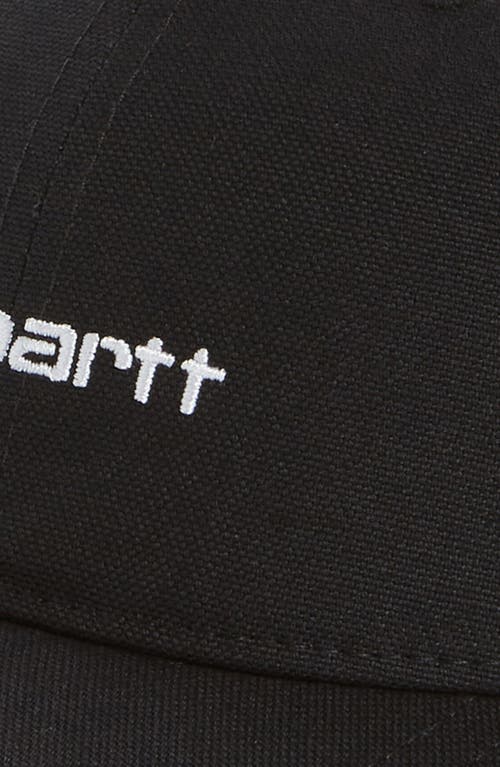 Shop Carhartt Work In Progress Logo Script Baseball Cap In Black/white