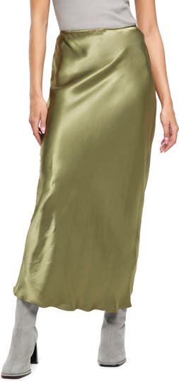 Satin skirt clearance khaki