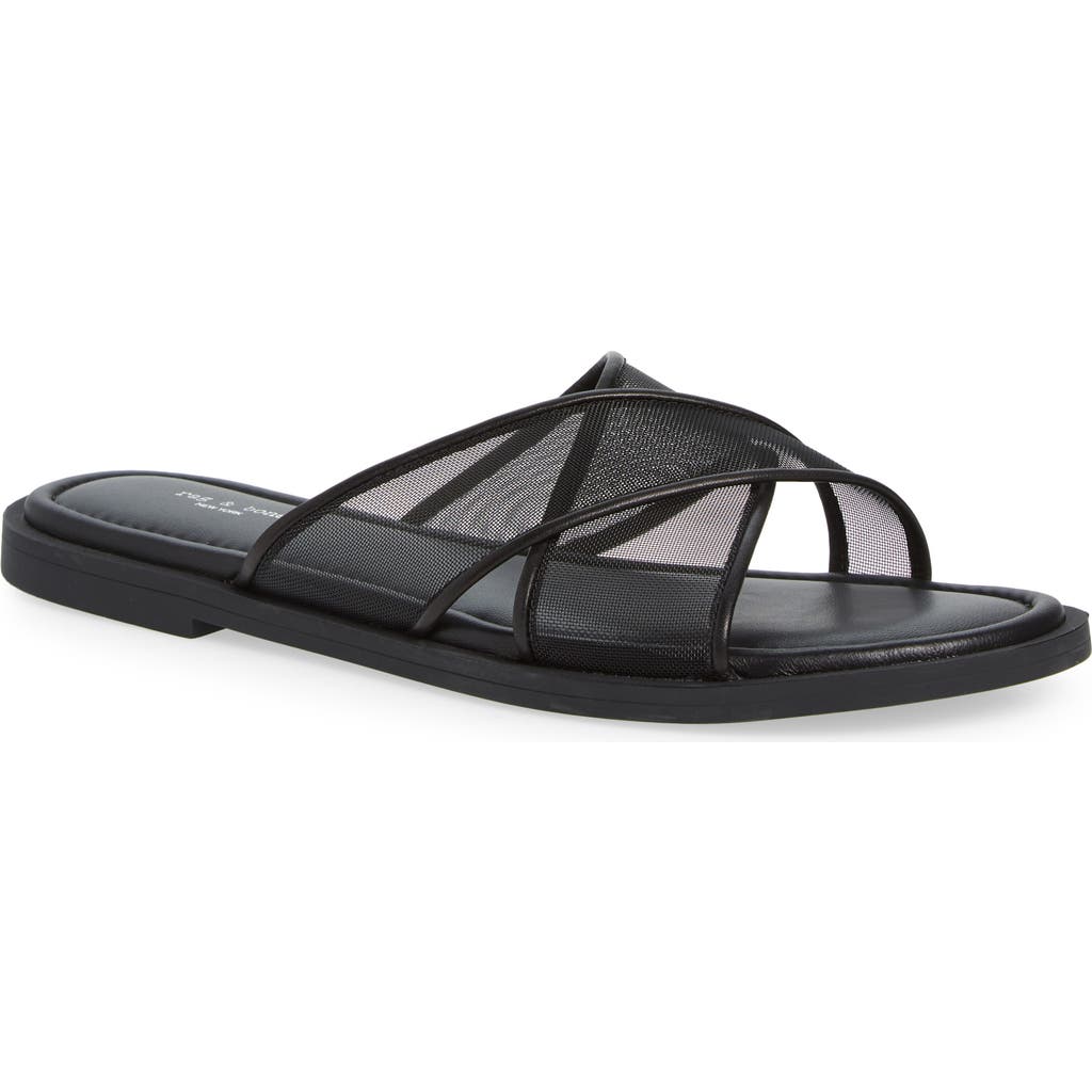 Rag & Bone Geo Mesh Crisscross Slide Sandals In Black