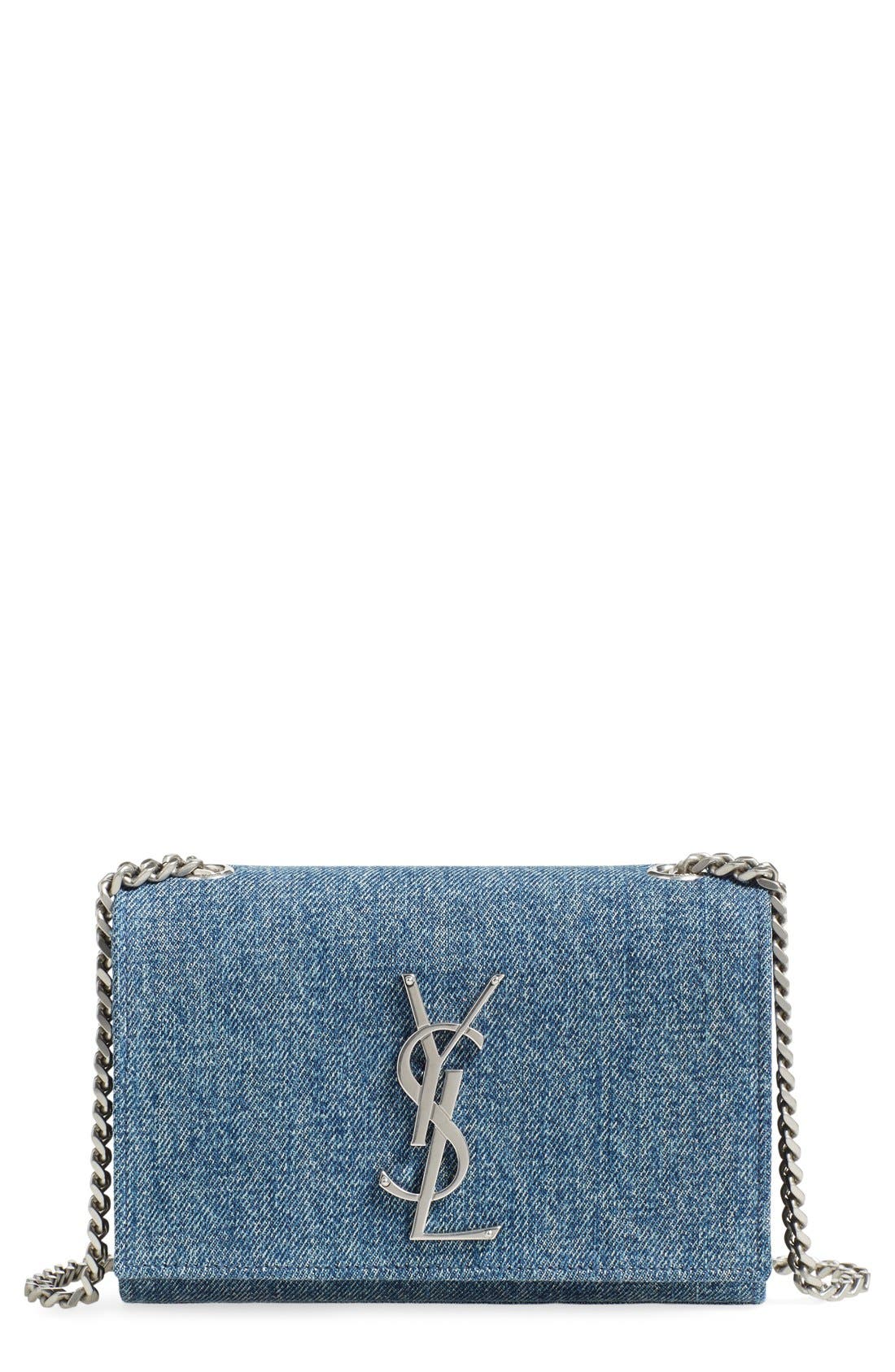 Saint Laurent 'Mini Monogram' Denim & Leather Crossbody Bag Nordstrom