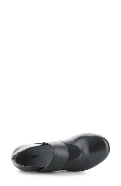 Fly London Vari Mary Jane Platform Wedge Pump In Black Burn