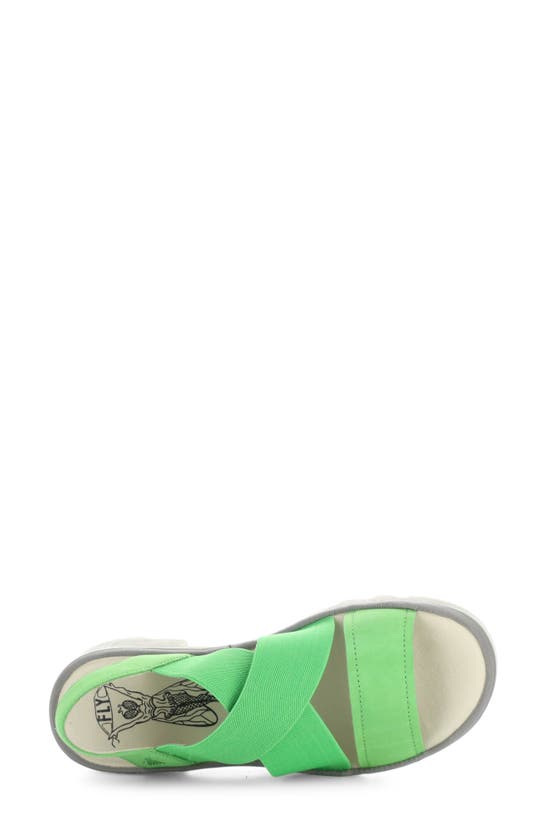 Shop Fly London Taji Platform Slingback Sandal In Green Cupido