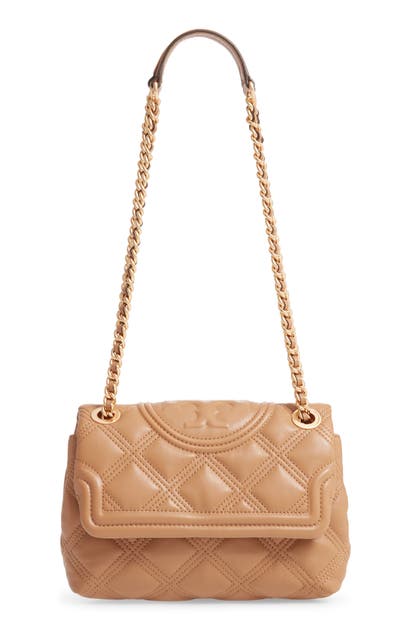 Shop Tory Burch Small Fleming Distressed Convertible Shoulder Bag In  Tiramisu