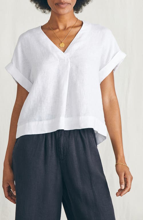 Faherty Sanibel Linen Top Bright White at Nordstrom,
