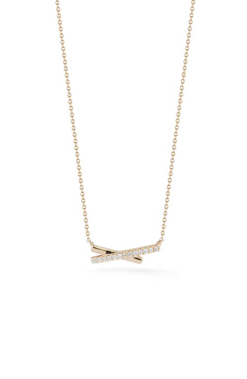 Dana Rebecca Designs Pavé Diamond X Bar Necklace in Yellow Gold at Nordstrom, Size 16
