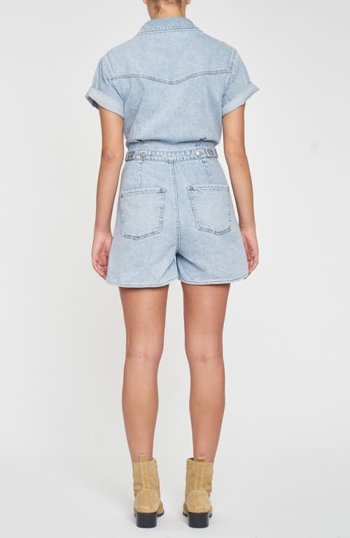 Shop Daze Topanga Denim Romper In Dolphin