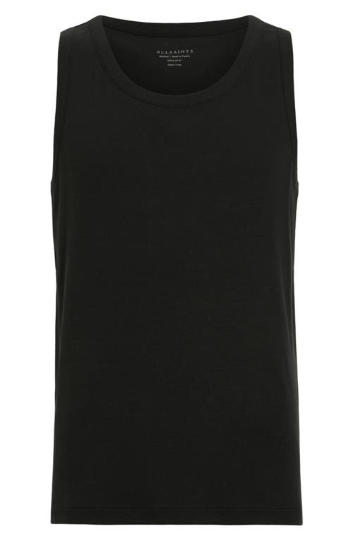 Shop Allsaints Edwards Cotton Rib Tank In Black