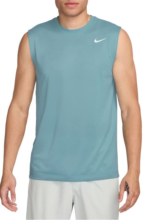 Shop Nike Dri-fit Legend Fitness Muscle T-shirt In Denim Turquoise/black