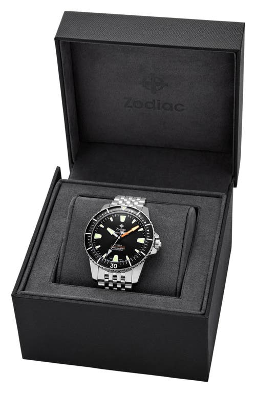 Shop Zodiac Super Sea Wolf Pro Diver Bracelet Watch, 42mm In Silver