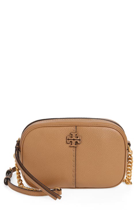 Caramel Leather Crossbody Handbag Personalised Camera Bag 