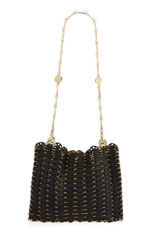 Shop Rabanne 1969 Leather Shoulder Bag In Black/gold