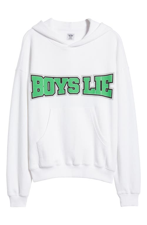 Shop Boys Lie Don't Fumble Racer Cotton Graphic Sweatshirt In White