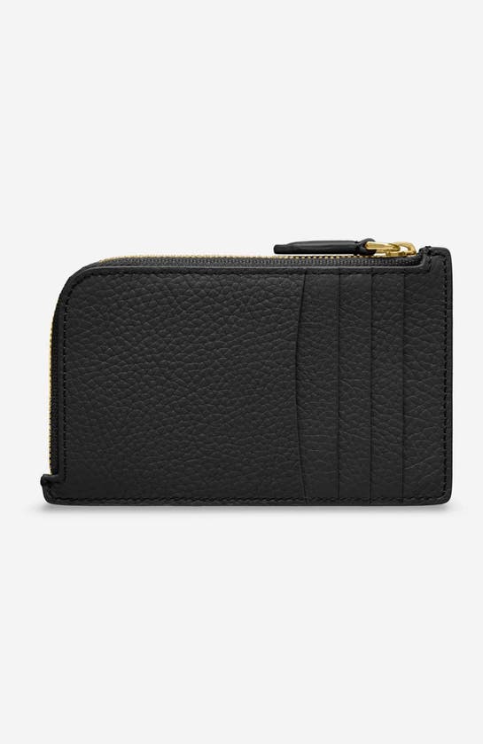 Shop Maison De Sabre Maison De Sabré Leather Zip Card Holder In Black Caviar