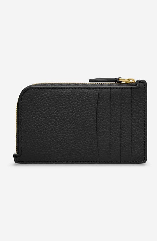 Maison De Sabre Maison De Sabré Leather Zip Card Holder In Black Caviar