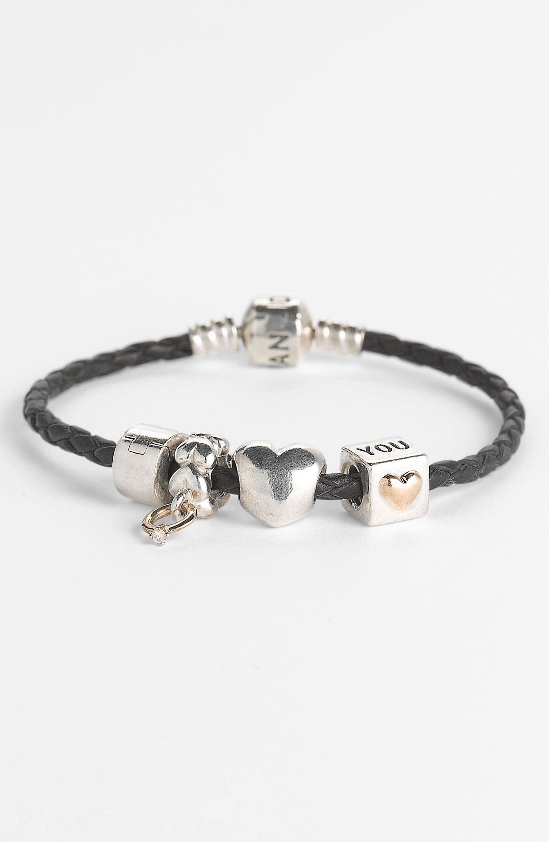 PANDORA Leather Charm Bracelet & Charms Nordstrom