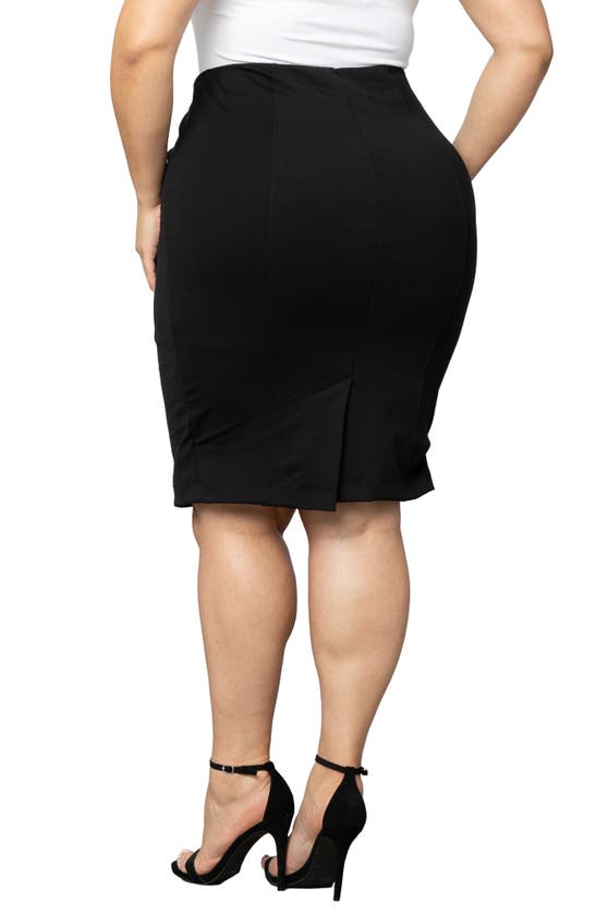 Shop Kiyonna Pencil Skirt In Black Noir