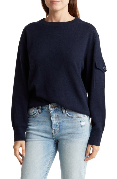 Womens navy cashmere clearance sweater