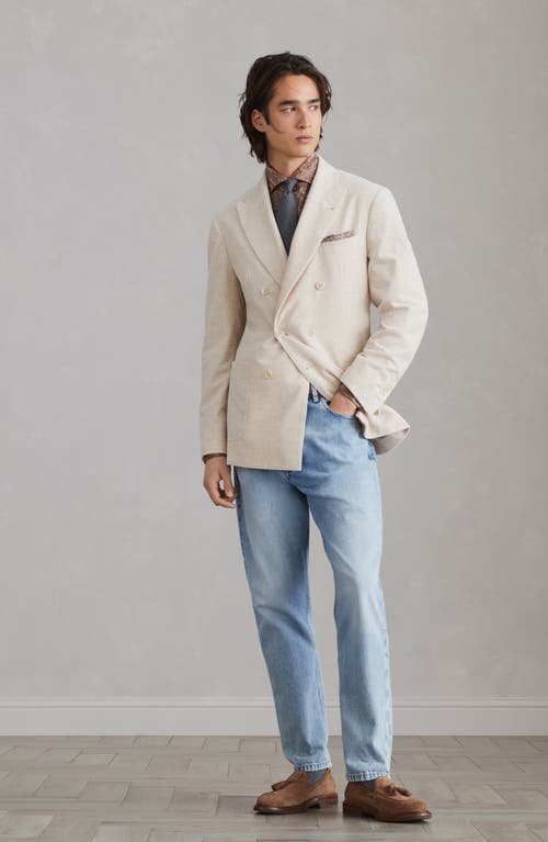 Shop Brunello Cucinelli Iconic Fit Five-pocket Trousers In Light Blue Denim