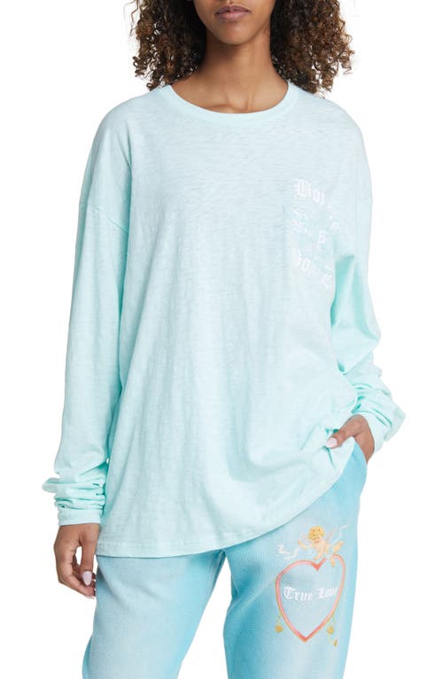 BOYS LIE Head Over Heels Long Sleeve Cotton Graphic T-Shirt in Turquoise/Aqua at Nordstrom
