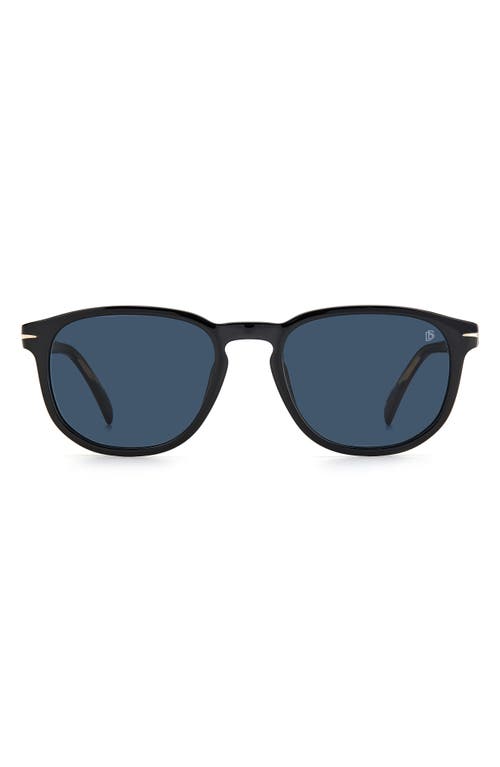 David Beckham Eyewear David Beckham 53mm Round Sunglasses in Black /Blue