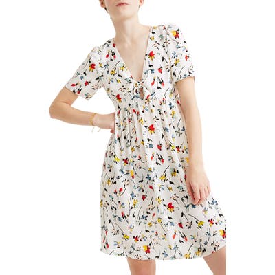 Madewell Tie Front Minidress, Ivory