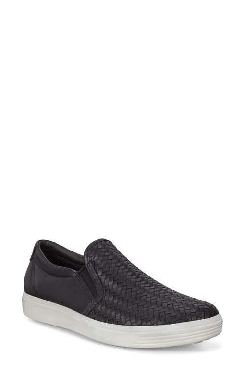 Soft 7 Slip-On Sneaker in Black Leather