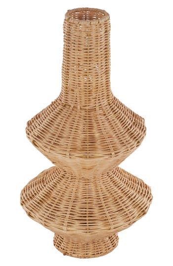 Ginger Birch Studio Rattan Vase In Brown