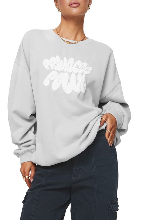 Shop Princess Polly Logo Graphic Sweatshirt In Grey/white