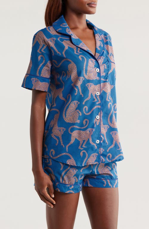 Desmond & Dempsey Woman Sleepwear Blue Size S Cotton In Chango Blue/pink