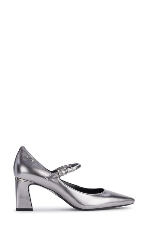 Shop Dkny Samira Pointed Toe Mary Jane Pump In Nickel