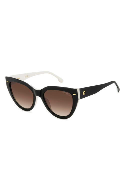 Carrera Eyewear 55mm Gradient Cat Eye Sunglasses In Black White/brown Gradient
