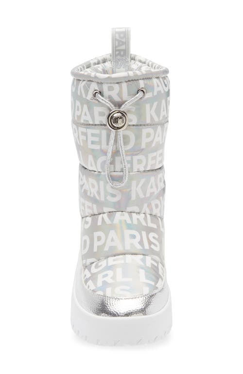 Karl Lagerfeld Paris Bronwyn Wedge Boot In Silver Iridescent