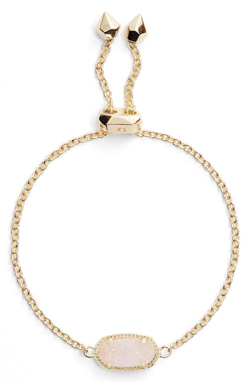 Shop Kendra Scott Elaina Bracelet In Iridescent Drusy/gold