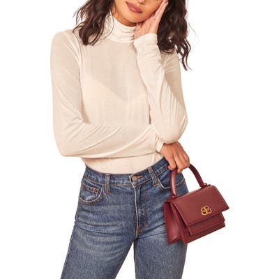Reformation Reid Turtleneck Top, White