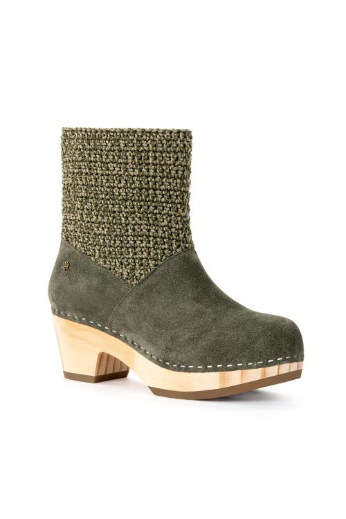 The Sak Paloma Clog Boots In Moss Suede