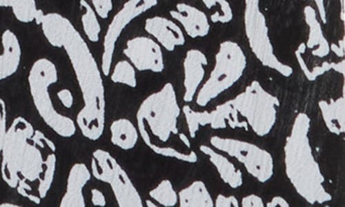 Vince Camuto Mixed Print Crochet Lace Ruana In Black