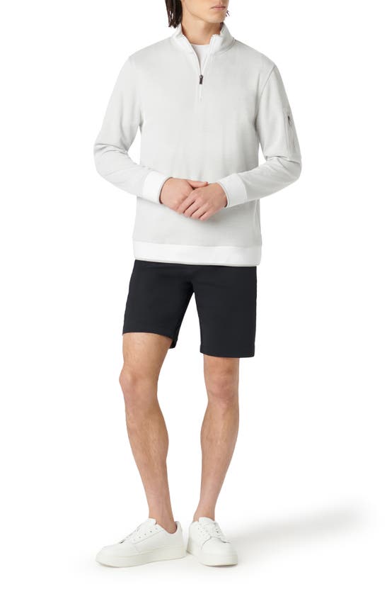 Bugatchi Men's Mixed Nylon Knit Quarter-zip Sweater In White
