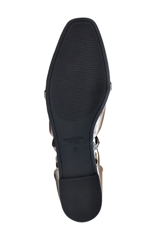 Kenneth Cole Mason Strappy Metallic Stud Flat In Pewter