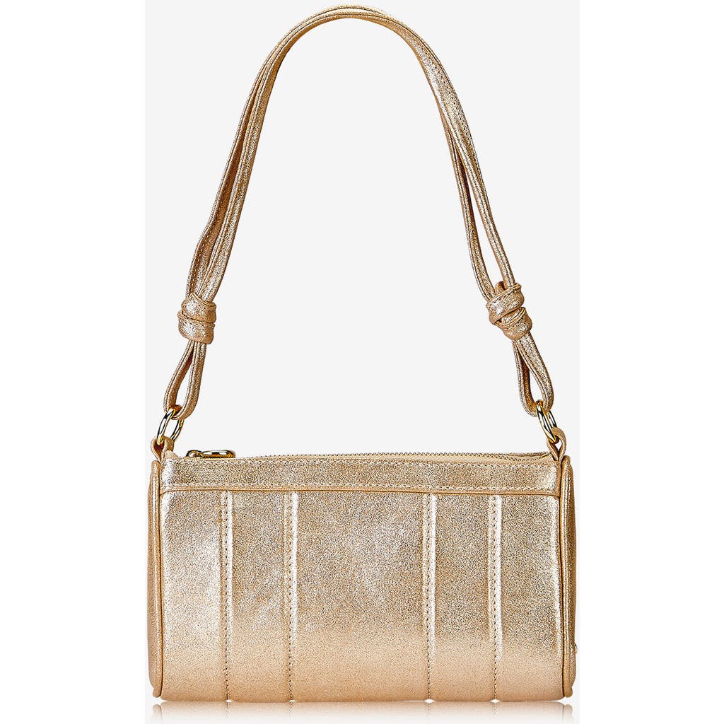 Gigi New York Maggie Metallic Leather Shoulder Bag In Platinum Metallic