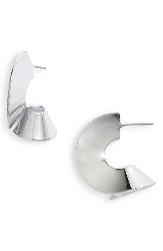 Shop Nordstrom Flat Spiral Hoop Earrings In Rhodium