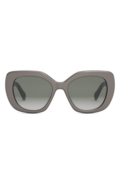 Celine Triomphe 55mm Rectangular Sunglasses In Grey/other/gradient Smoke