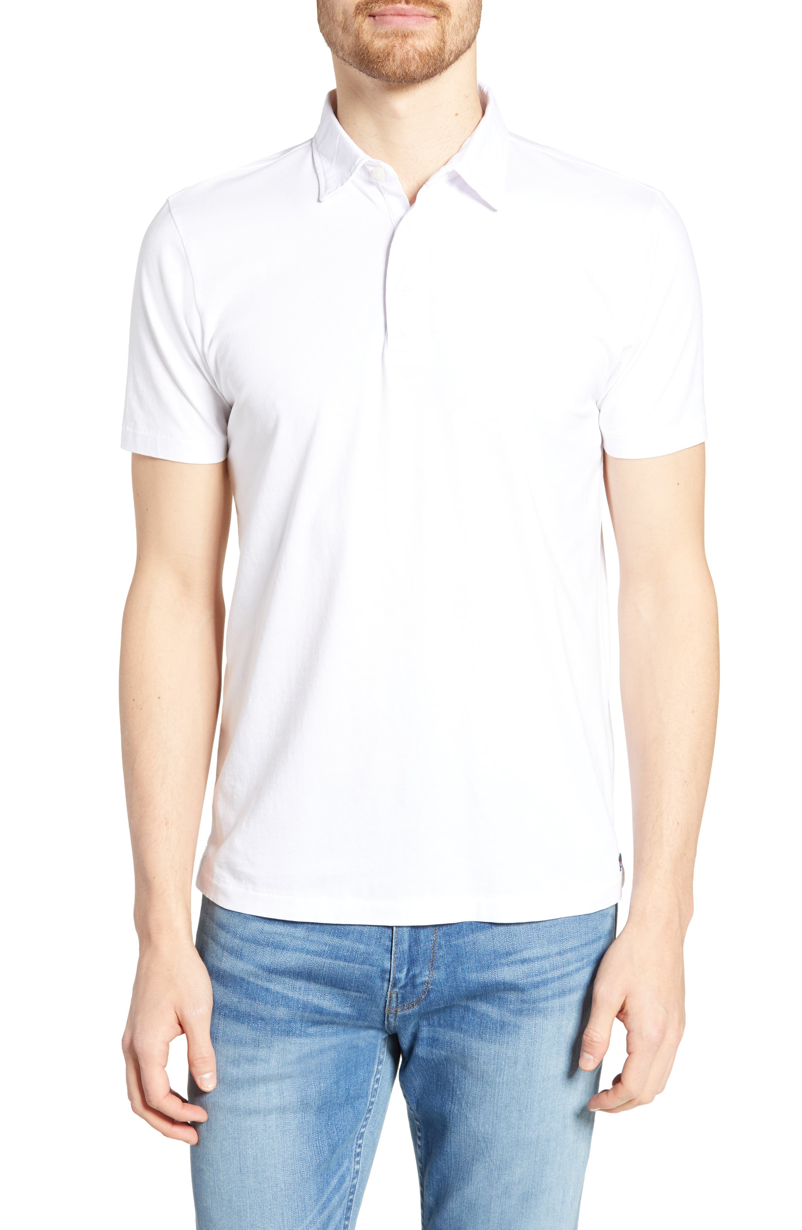 Faherty Regular Fit Solid Polo, White