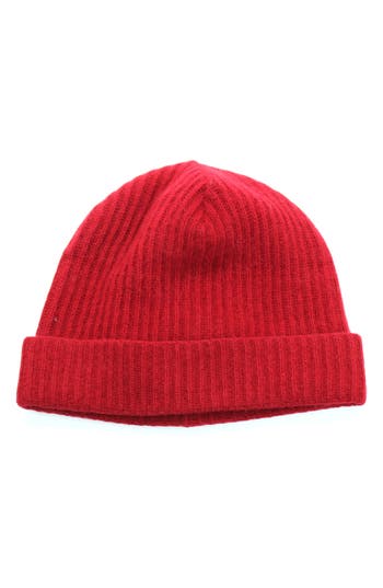 Portolano Cashmere Beanie In Rosso Ciliegia