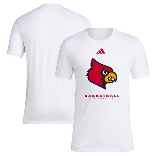 adidas White Louisville Cardinals 2023 On Court Bench Fresh T-Shirt