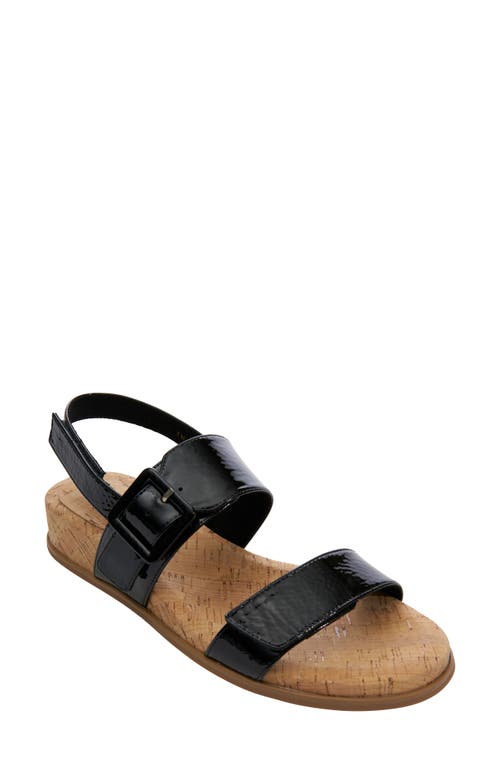 Nelly Wedge Sandal in Black