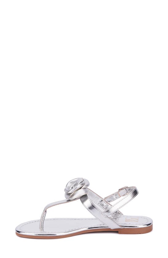 New York And Company Rosette Thong Sandal In Silver