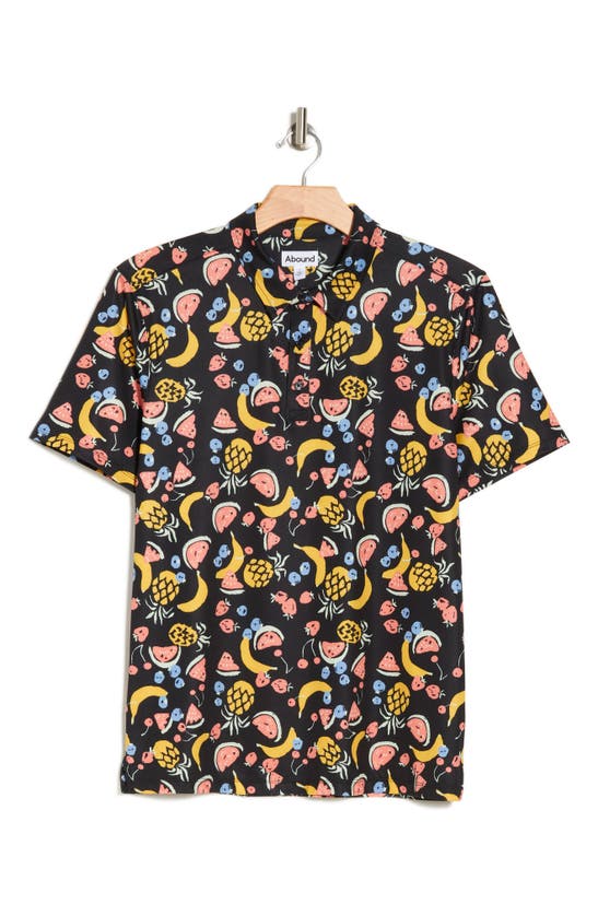 Shop Abound Printed Polo In Black Fruit Punch