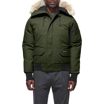 Canada Goose Pbi Chilliwack Regular Fit Down Bomber Jacket With Genuine Coyote Trim