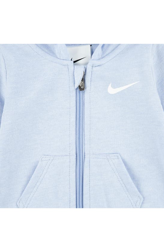 Shop Nike Hooded French Terry Romper In Cobalt Bliss Heather